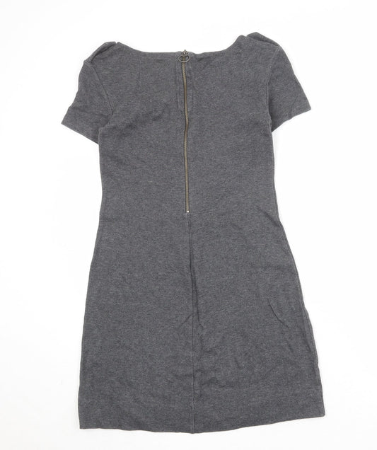 Gap Womens Grey 100% Cotton Shift Size XS Round Neck Zip