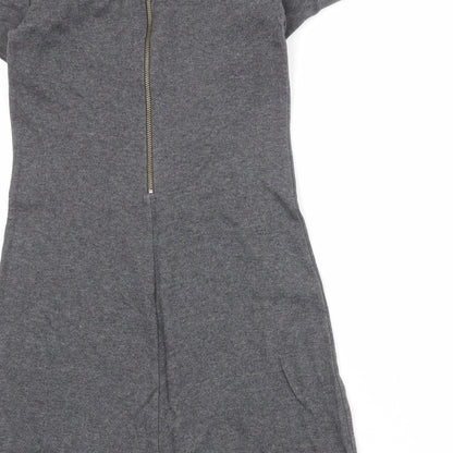 Gap Womens Grey 100% Cotton Shift Size XS Round Neck Zip