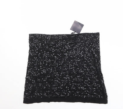 La Redoute Womens Black Viscose Bandage Skirt Size 10 Zip