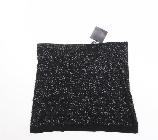 La Redoute Womens Black Viscose Bandage Skirt Size 10 Zip