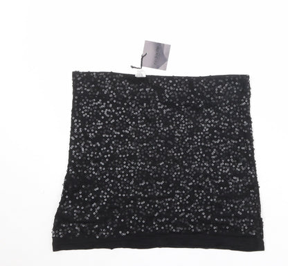 La Redoute Womens Black Viscose Bandage Skirt Size 10 Zip