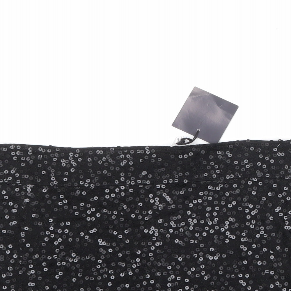 La Redoute Womens Black Viscose Bandage Skirt Size 10 Zip