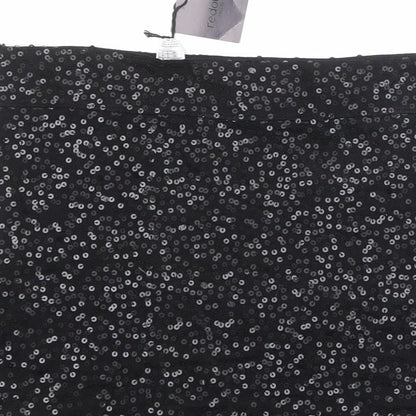 La Redoute Womens Black Viscose Bandage Skirt Size 10 Zip