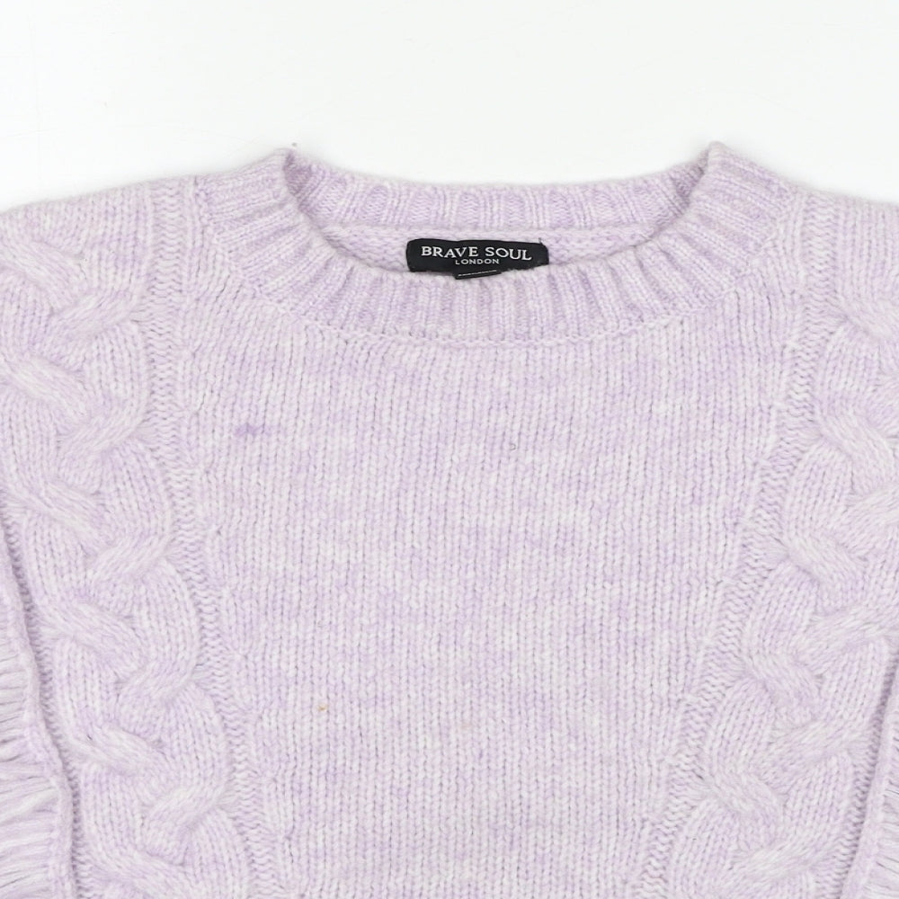 Womens UK Size S Brave Soul Purple Pullover Jumper