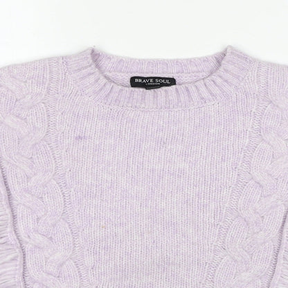 Womens UK Size S Brave Soul Purple Pullover Jumper