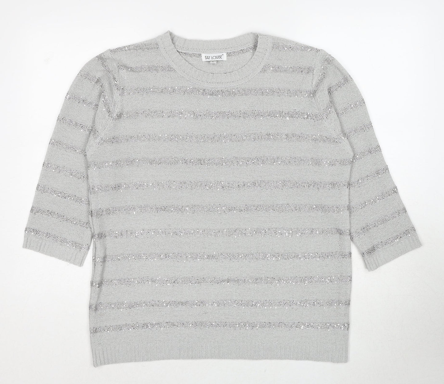 Womens UK Size L Fay Louise Grey Pullover Jumper