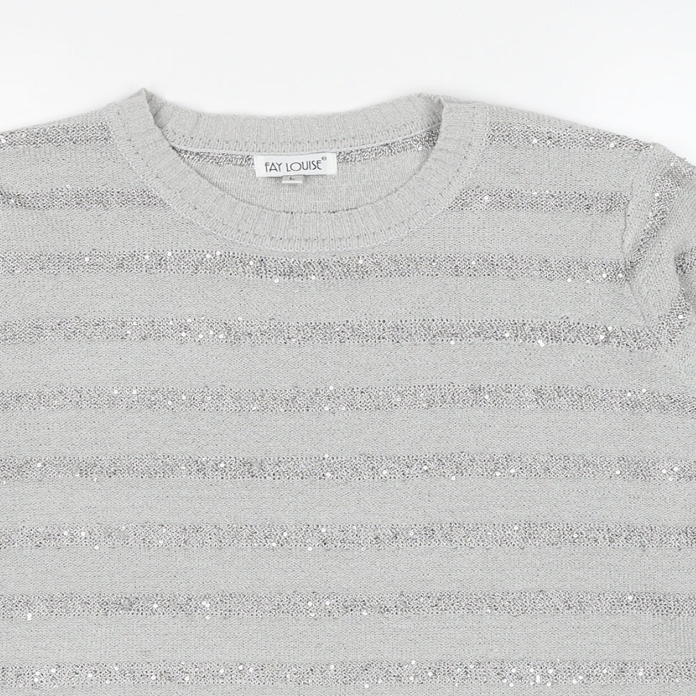 Womens UK Size L Fay Louise Grey Pullover Jumper