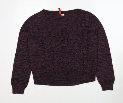 Womens UK Size 12 Divided by H&M Purple Pullover Jumper