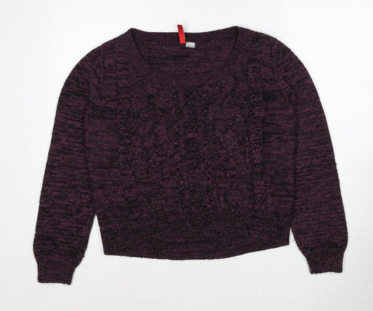 Womens UK Size 12 Divided by H&M Purple Pullover Jumper