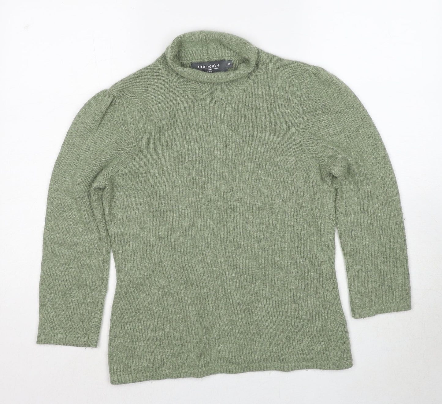 Coercion London Womens Green Crew Neck Nylon Pullover Jumper Size M