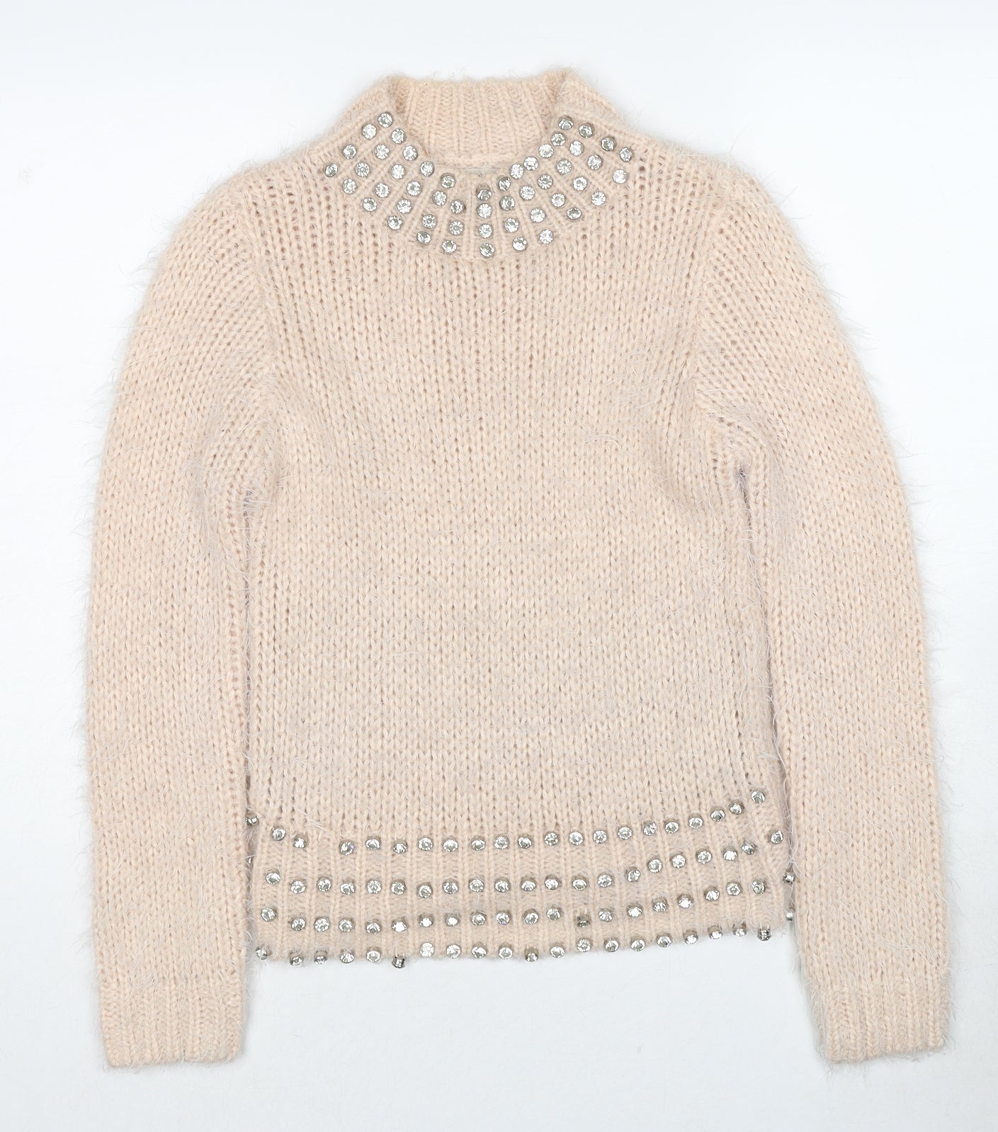Womens UK Size 6 Miss Selfridge Beige Pullover Jumper