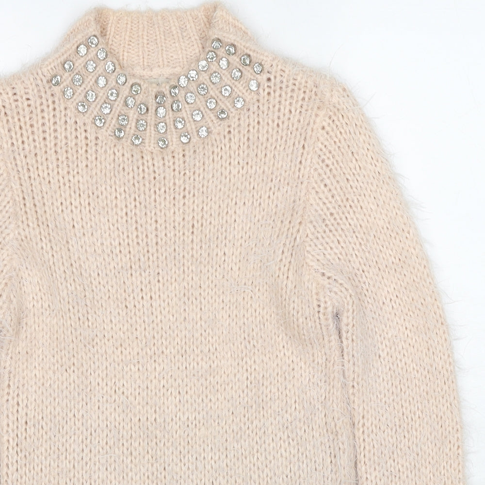 Womens UK Size 6 Miss Selfridge Beige Pullover Jumper