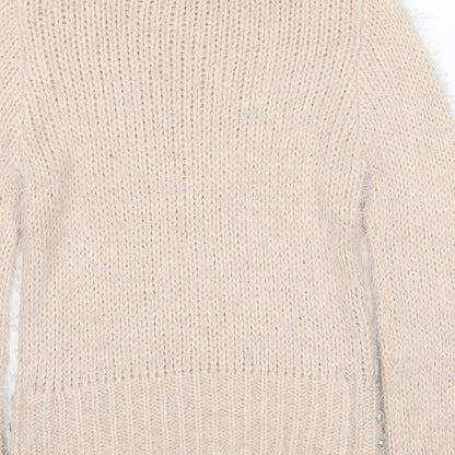 Womens UK Size 6 Miss Selfridge Beige Pullover Jumper