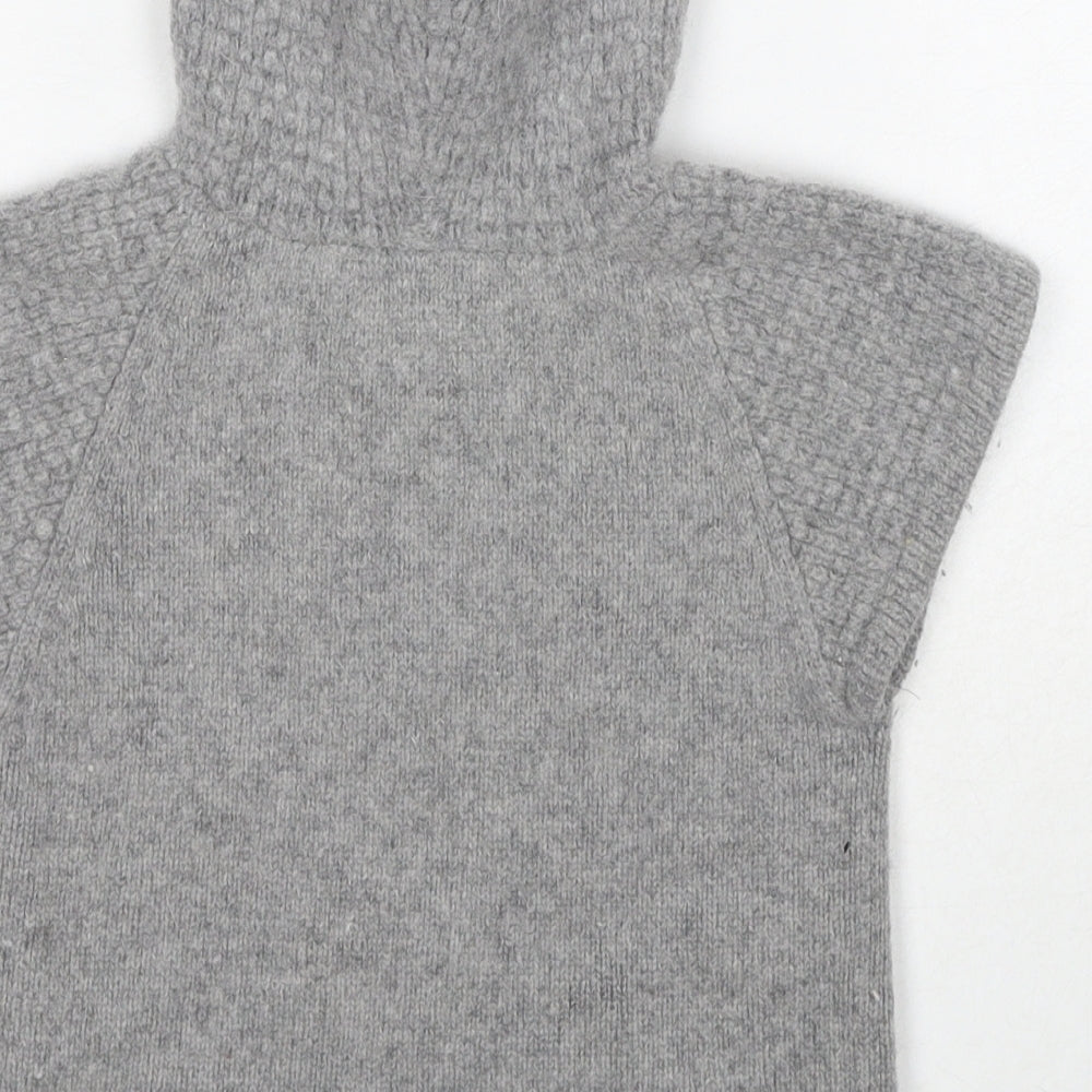 Monsoon Girls Grey Round Neck Wool Pullover Jumper Size L Pullover - Floral Detail
