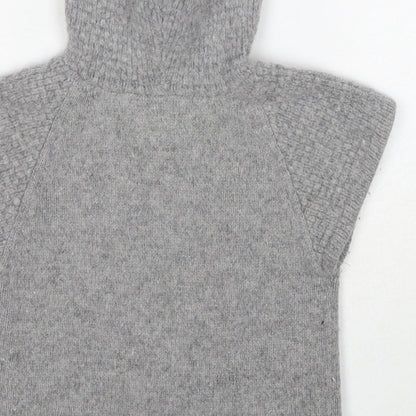 Monsoon Girls Grey Round Neck Wool Pullover Jumper Size L Pullover - Floral Detail