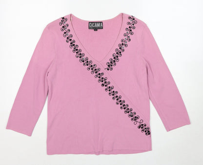 Womens UK Size S Casamia Pink Pullover Jumper