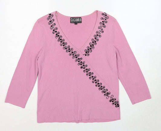 Womens UK Size S Casamia Pink Pullover Jumper