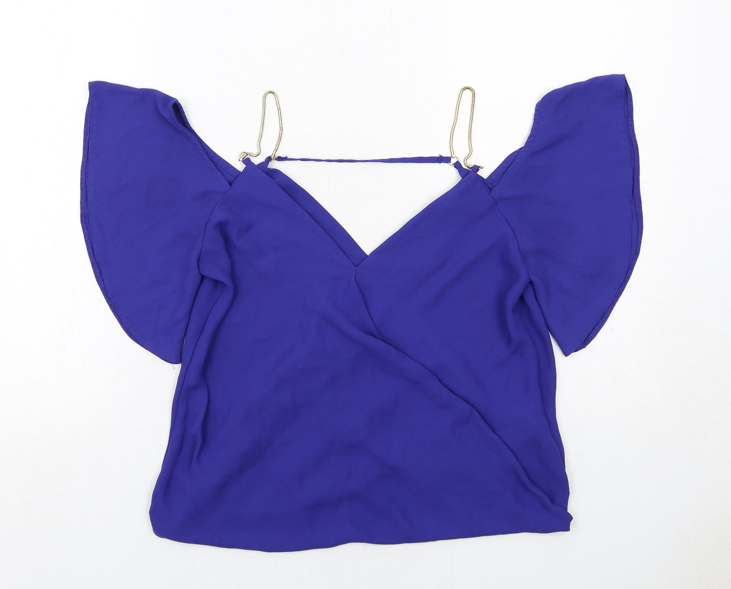 Womens UK Size 8 New Look Blue Basic Blouse
