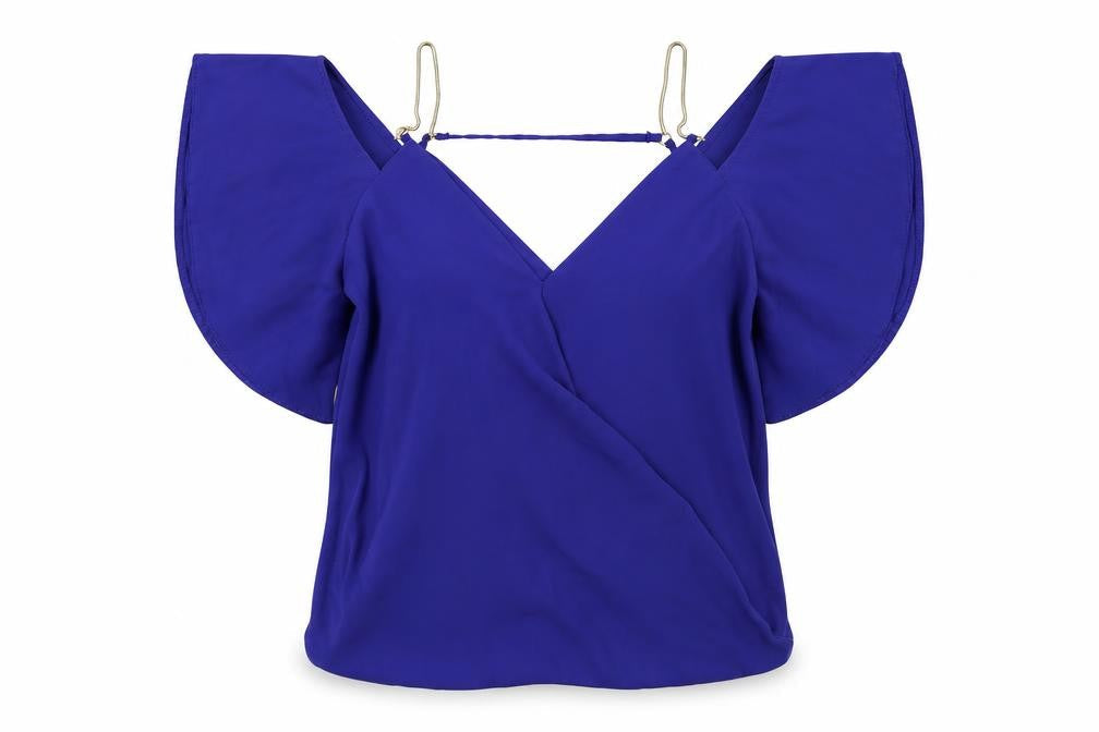 Womens UK Size 8 New Look Blue Basic Blouse