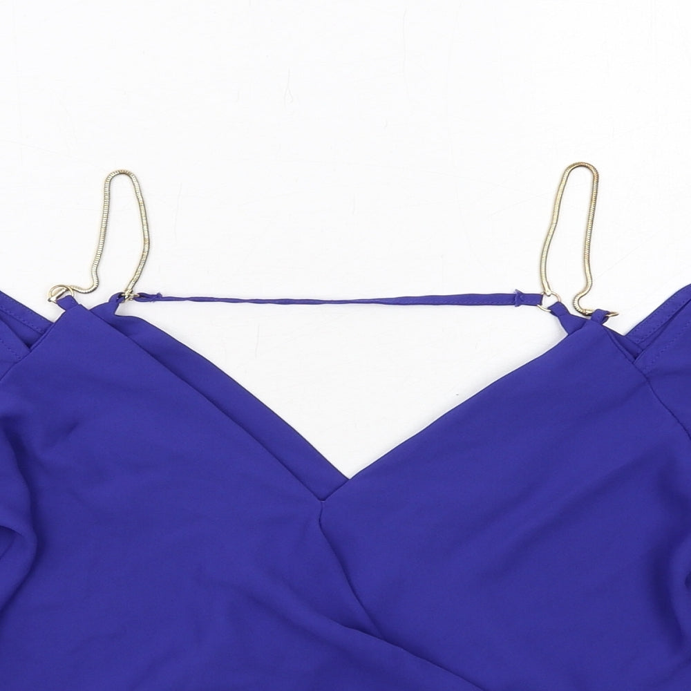 Womens UK Size 8 New Look Blue Basic Blouse