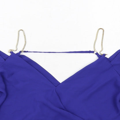 Womens UK Size 8 New Look Blue Basic Blouse