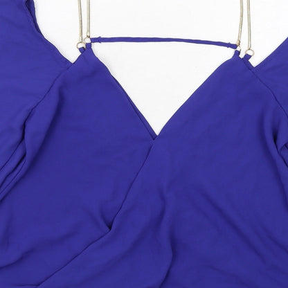 Womens UK Size 8 New Look Blue Basic Blouse