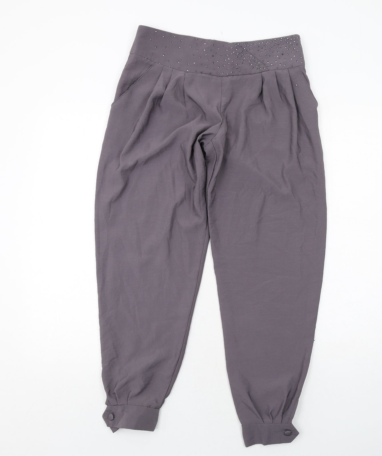 New Look Womens Grey Polyester Harem Trousers Size 8 Regular Zip