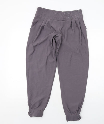 New Look Womens Grey Polyester Harem Trousers Size 8 Regular Zip
