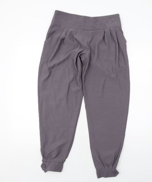 New Look Womens Grey Polyester Harem Trousers Size 8 Regular Zip