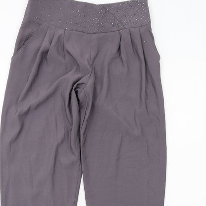 New Look Womens Grey Polyester Harem Trousers Size 8 Regular Zip