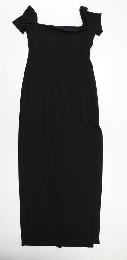 Laundry Womens Black Polyester Sheath Size 10 Square Neck Pullover