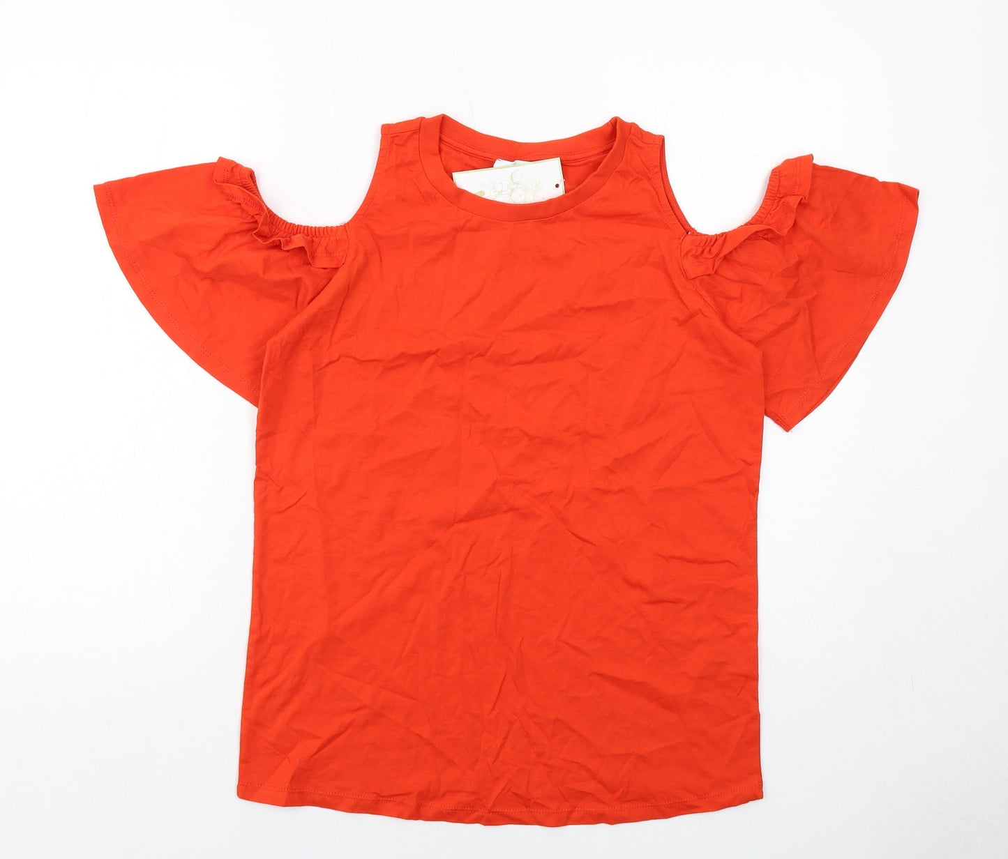 Womens UK Size 8 Very Orange Basic T-Shirt