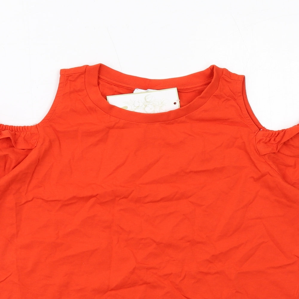Womens UK Size 8 Very Orange Basic T-Shirt