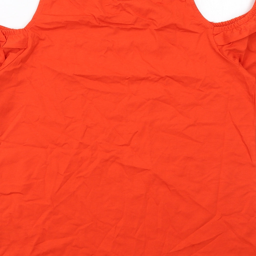 Womens UK Size 8 Very Orange Basic T-Shirt