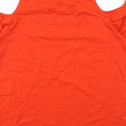 Womens UK Size 8 Very Orange Basic T-Shirt