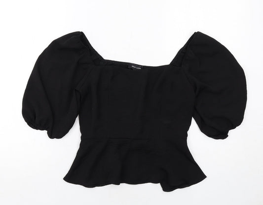 Womens UK Size 10 New Look Black Basic Blouse