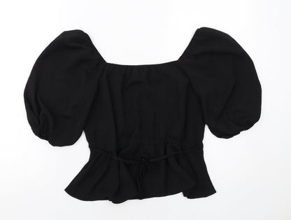Womens UK Size 10 New Look Black Basic Blouse