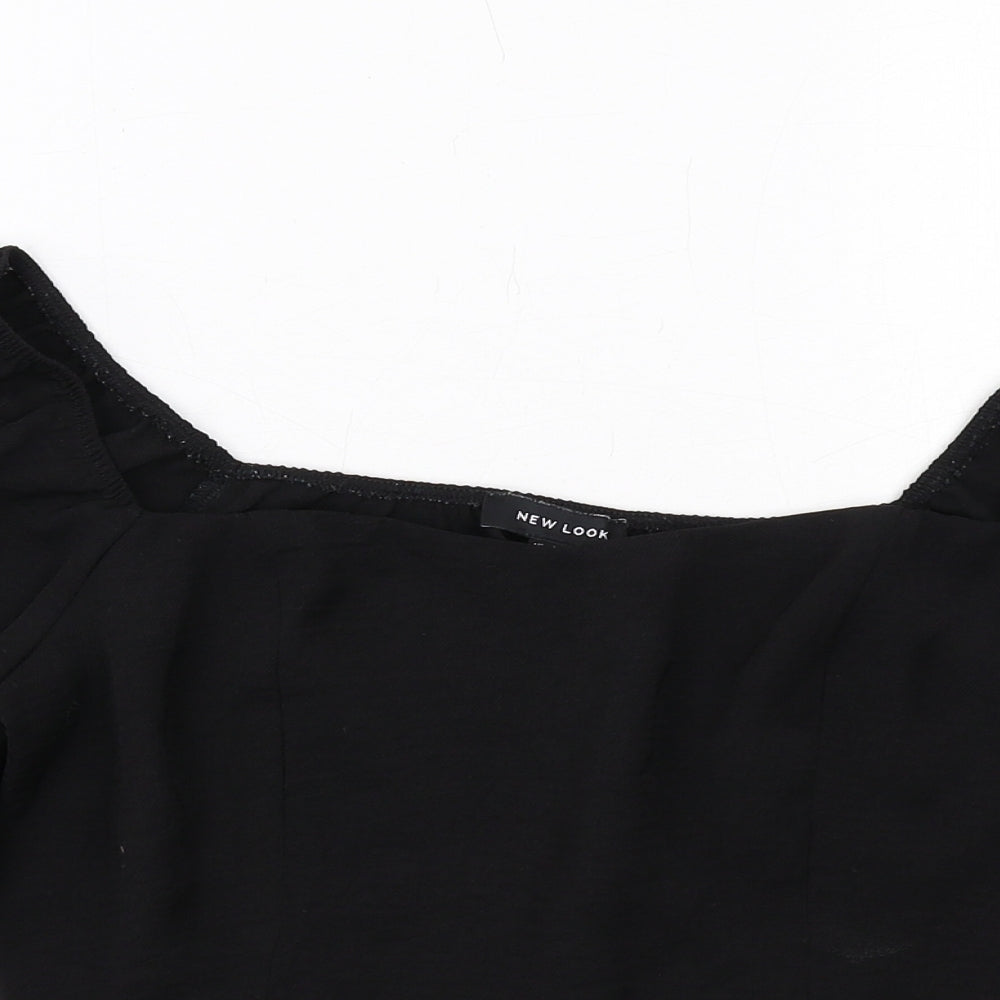 Womens UK Size 10 New Look Black Basic Blouse