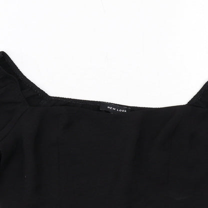Womens UK Size 10 New Look Black Basic Blouse