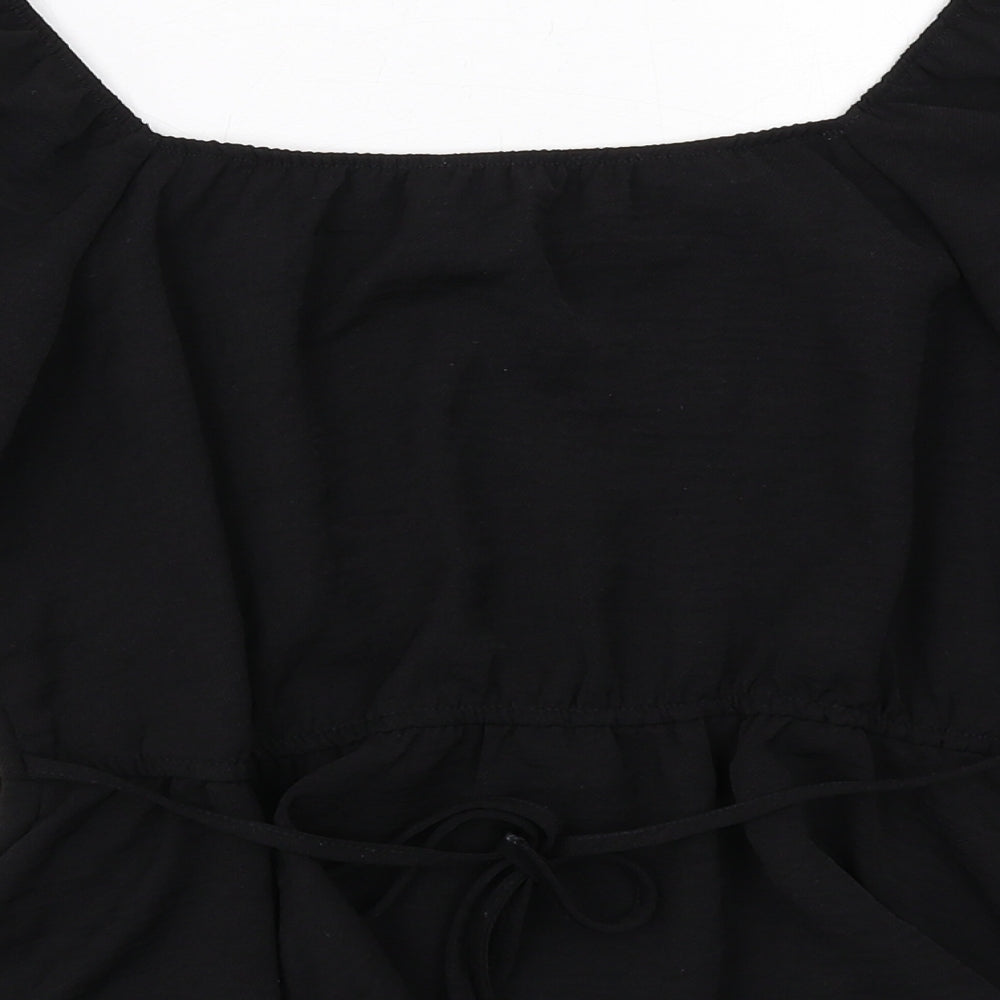 Womens UK Size 10 New Look Black Basic Blouse