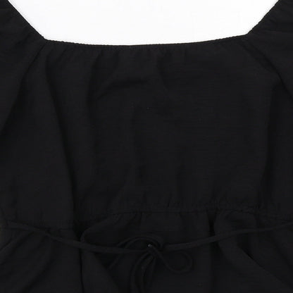 Womens UK Size 10 New Look Black Basic Blouse