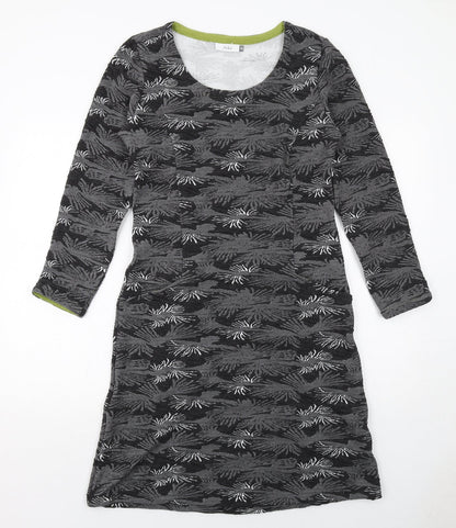 Adini Womens Grey Geometric Polyester Sheath Size XS Scoop Neck Pullover