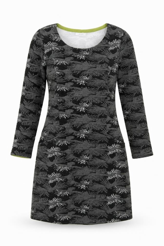 Adini Womens Grey Geometric Polyester Sheath Size XS Scoop Neck Pullover