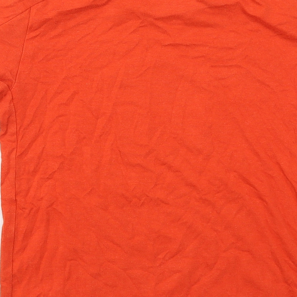 DECATHLON Boys Orange Cotton Pullover T-Shirt Size 5-6 Years Round Neck Pullover