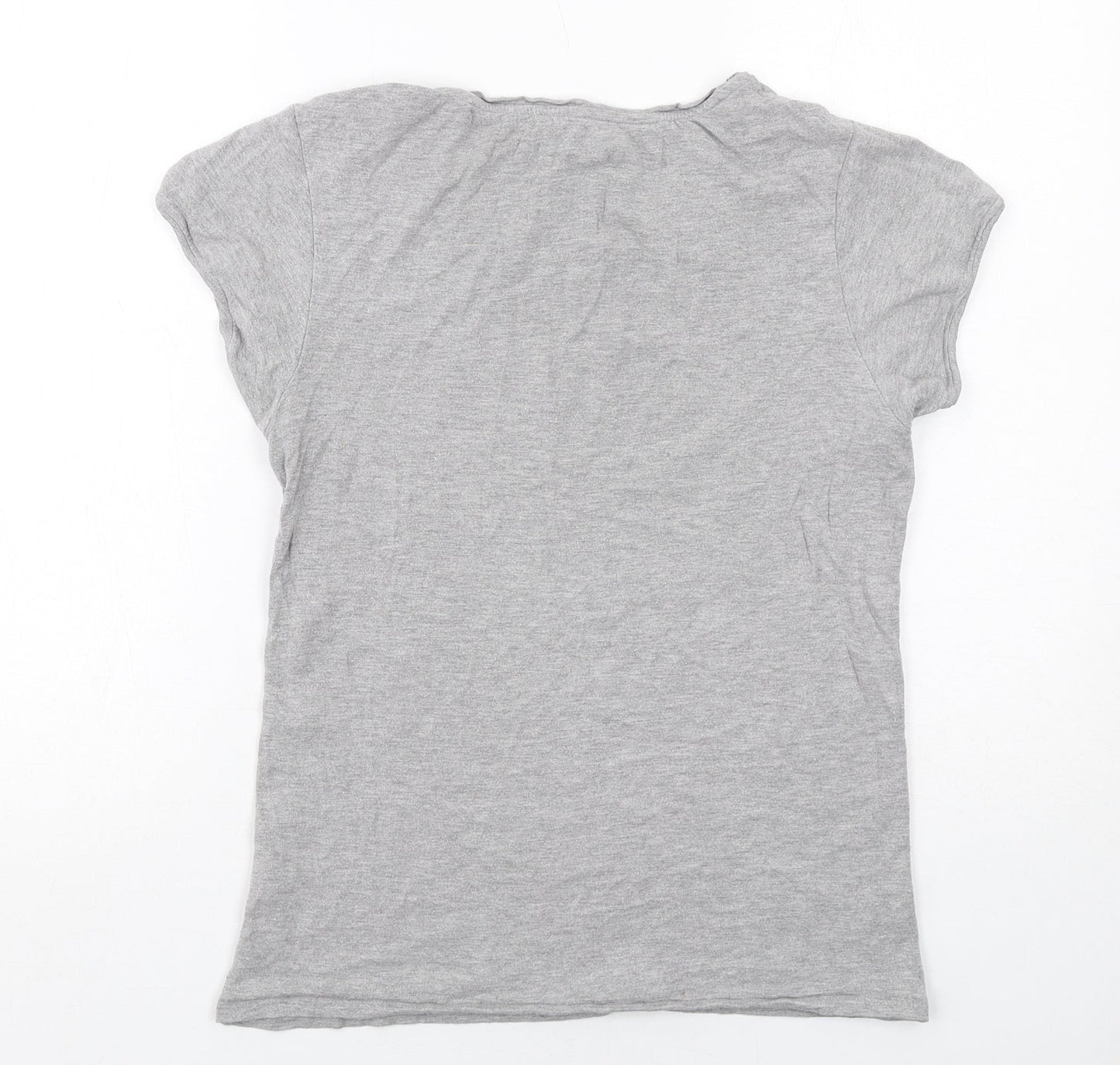 Womens UK Size L ELLE Grey Basic T-Shirt