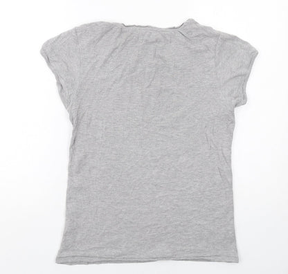 Womens UK Size L ELLE Grey Basic T-Shirt