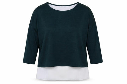 Dorothy Perkins Womens Green Polyester Basic Blouse Size 14 Boat Neck - Layered
