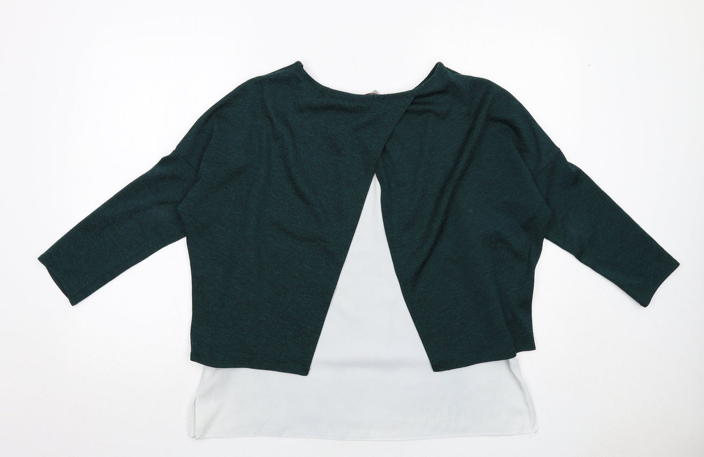Dorothy Perkins Womens Green Polyester Basic Blouse Size 14 Boat Neck - Layered