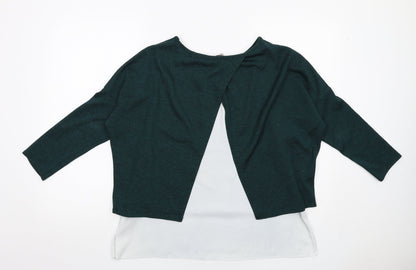 Dorothy Perkins Womens Green Polyester Basic Blouse Size 14 Boat Neck - Layered