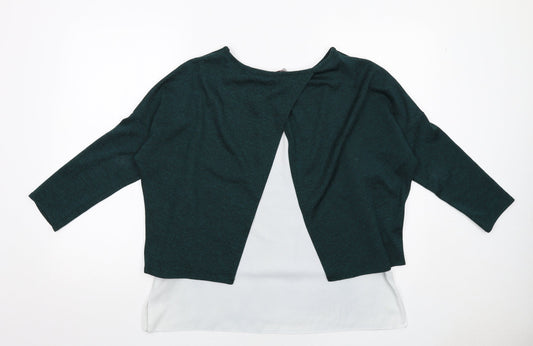 Dorothy Perkins Womens Green Polyester Basic Blouse Size 14 Boat Neck - Layered